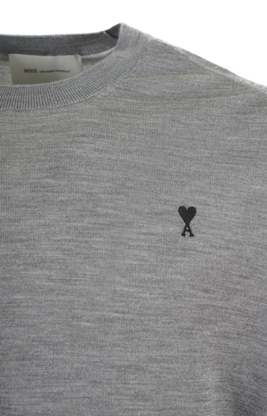 Grey Wool Crewneck Ami De Coeur Sweater