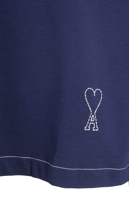 Blue Cotton Long Sleeves Ami De Coeur Polo