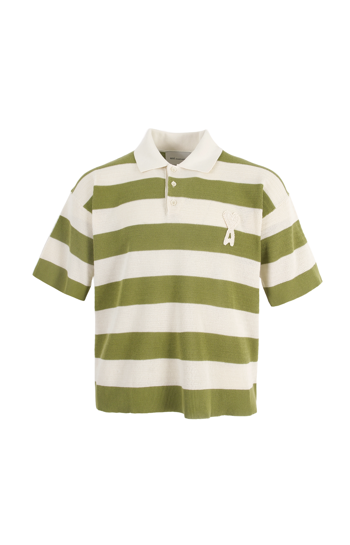 Polo in Ajouré Stripped Cotton Knit