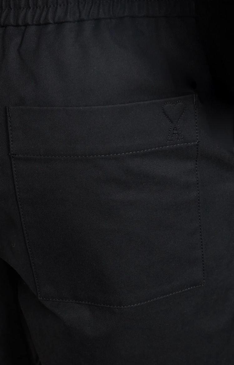 Black Blended Linen Elasticated Waist Ami De Coeur Shorts