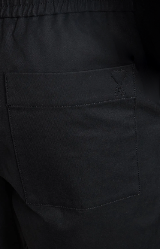 Black Blended Linen Elasticated Waist Ami De Coeur Shorts