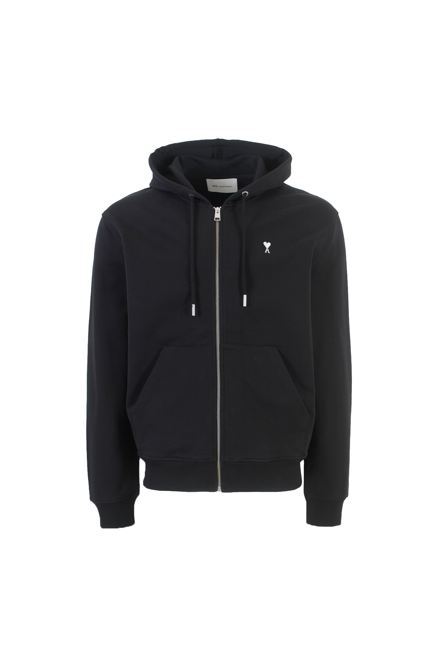 Black zipped-up hoodie 