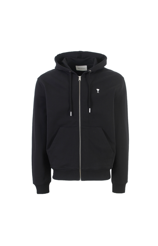 Black zipped-up hoodie 