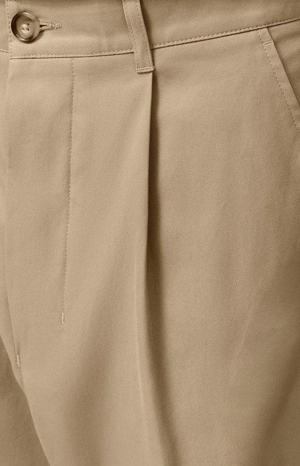 Beige Cotton Carrot Oversized Trousers