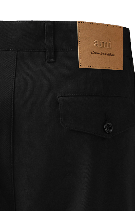 Black Cotton Carrot Oversized Trousers