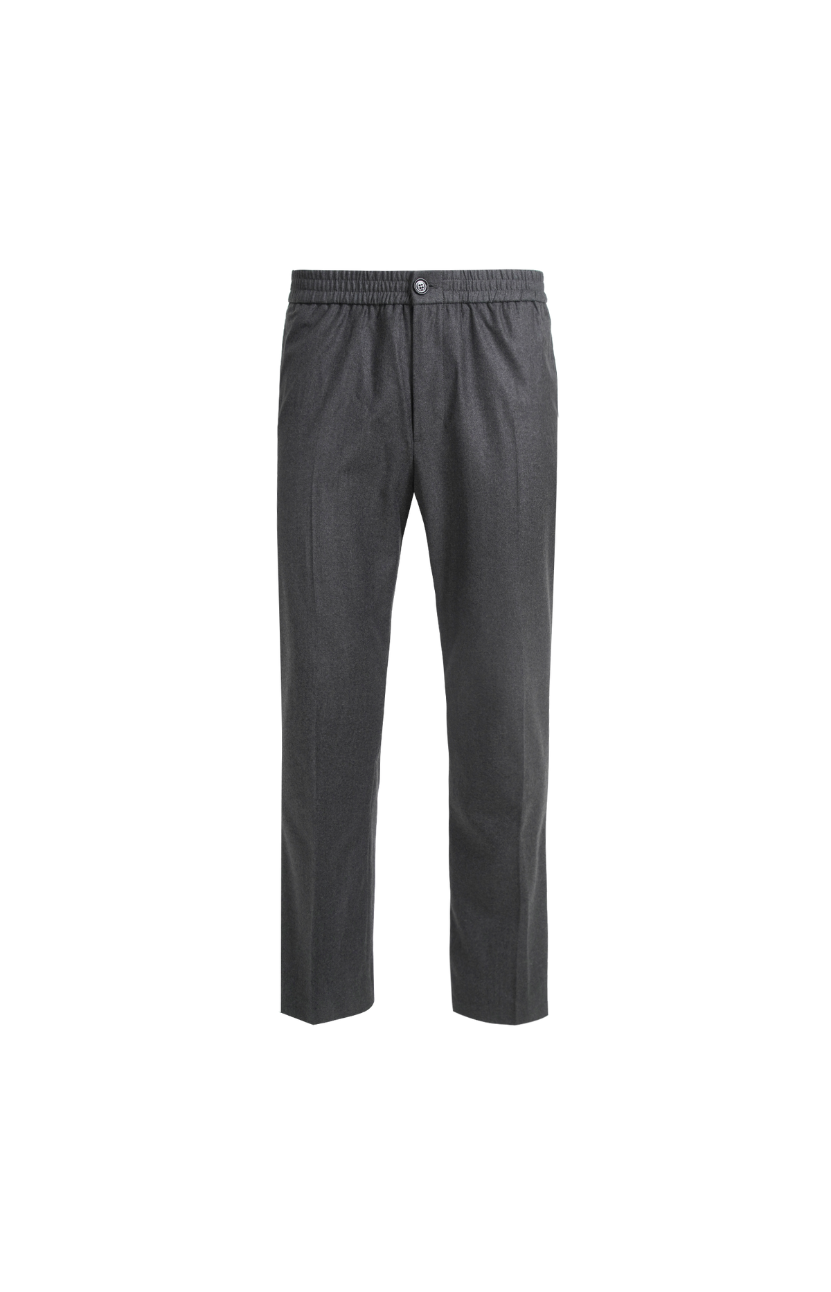 Straight Wool Canvas Trousers in Anthracite