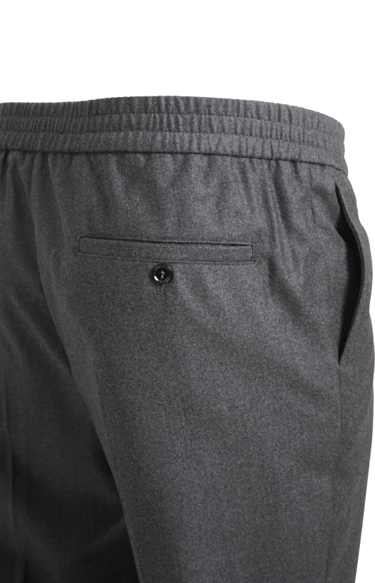Straight Wool Canvas Trousers in Anthracite