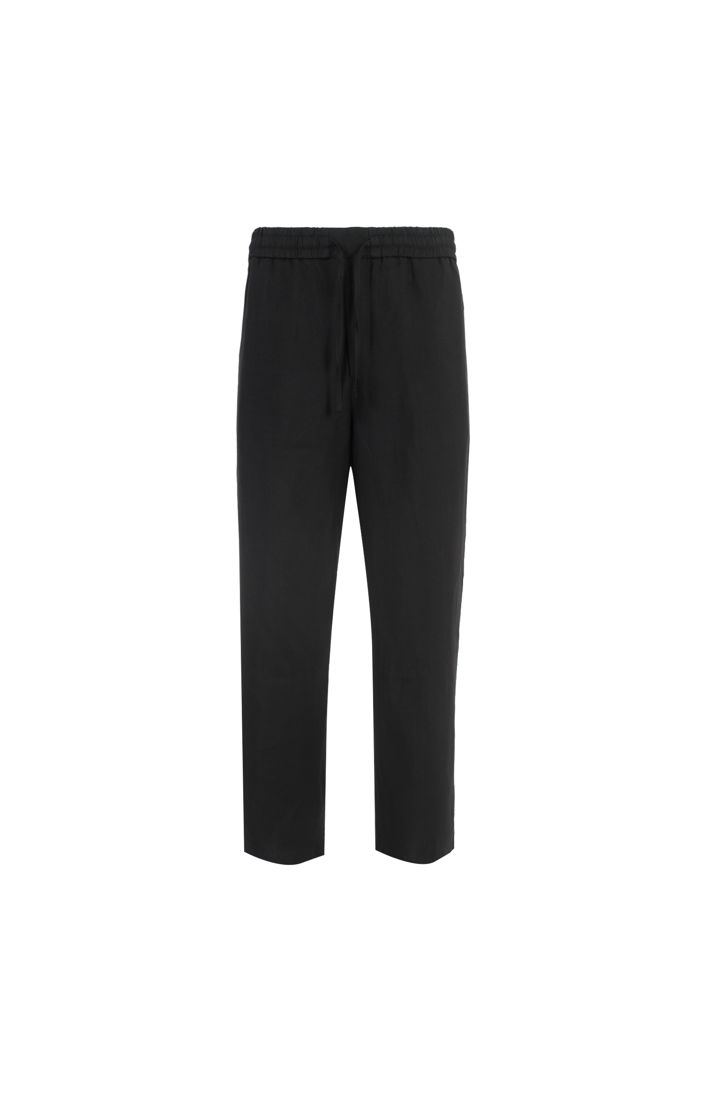 Elasticated Waist Trousers in Viscose and Linen Gabardine
