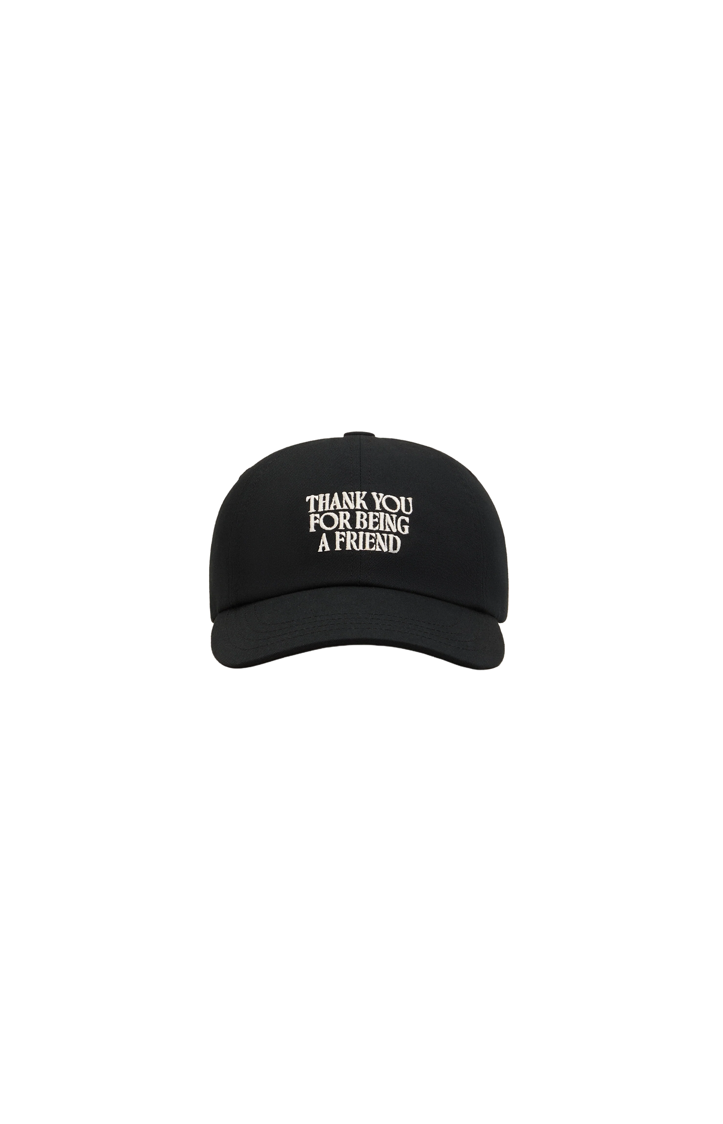 Black Cotton Thank You For Being A Friend Embroidery Cap