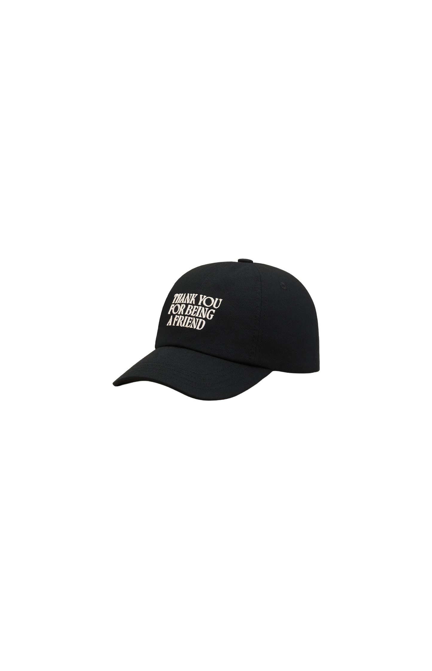 Black Cotton Thank You For Being A Friend Embroidery Cap