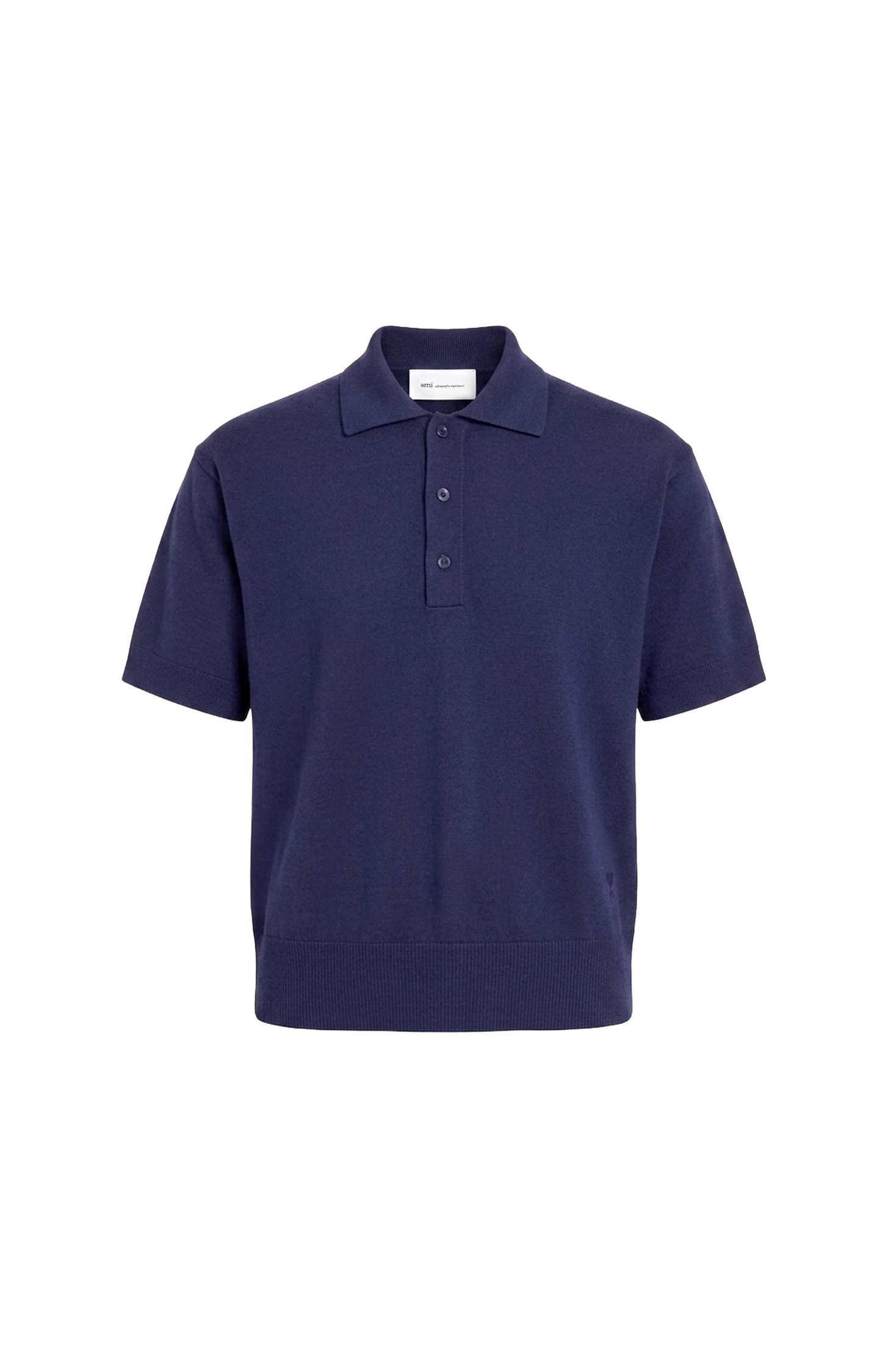Blue Thin Wool Short Sleeves Ami De Coeur Polo