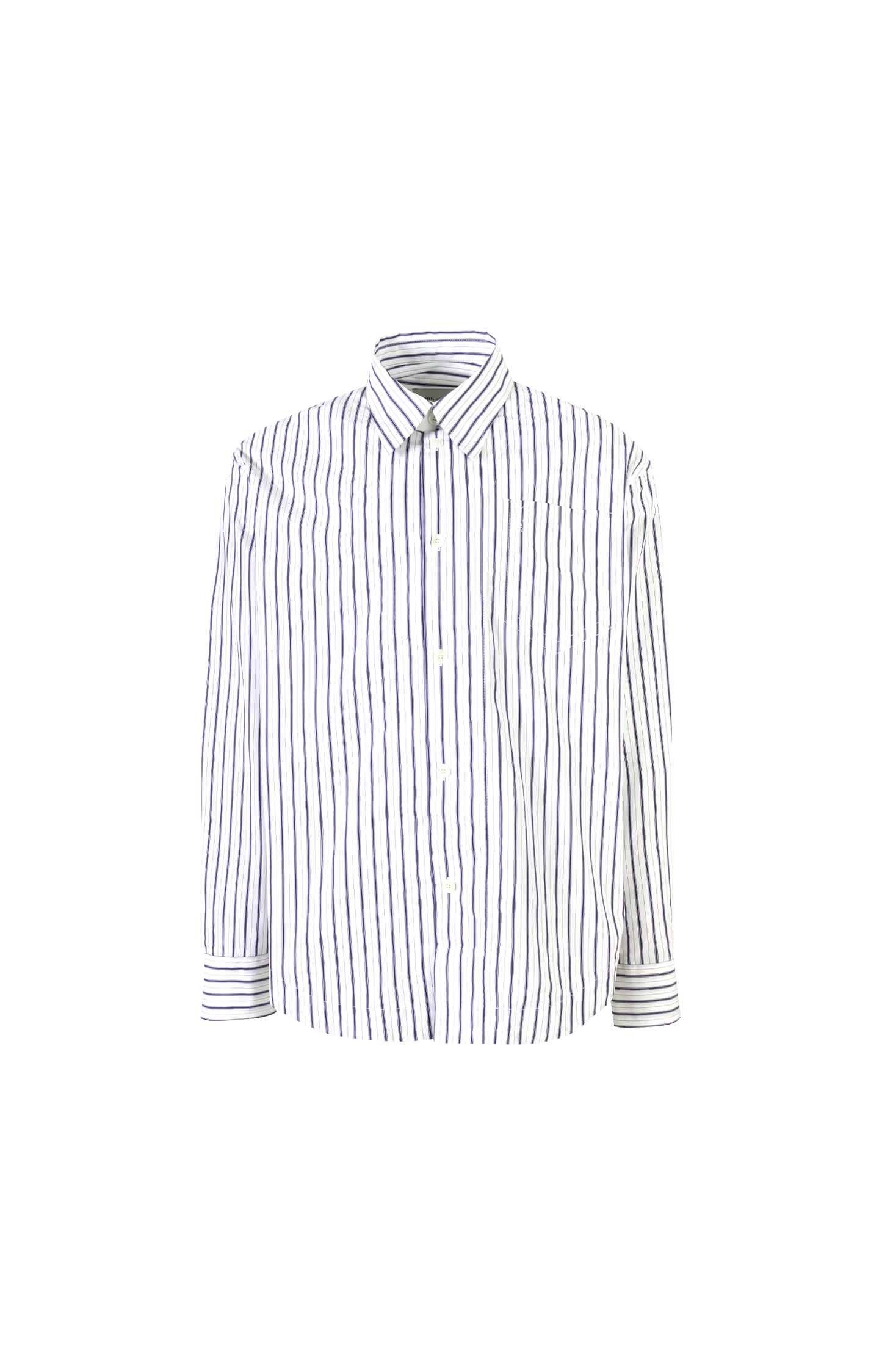 Long Sleeve Shirt in Cotton Popline with Double Stripes