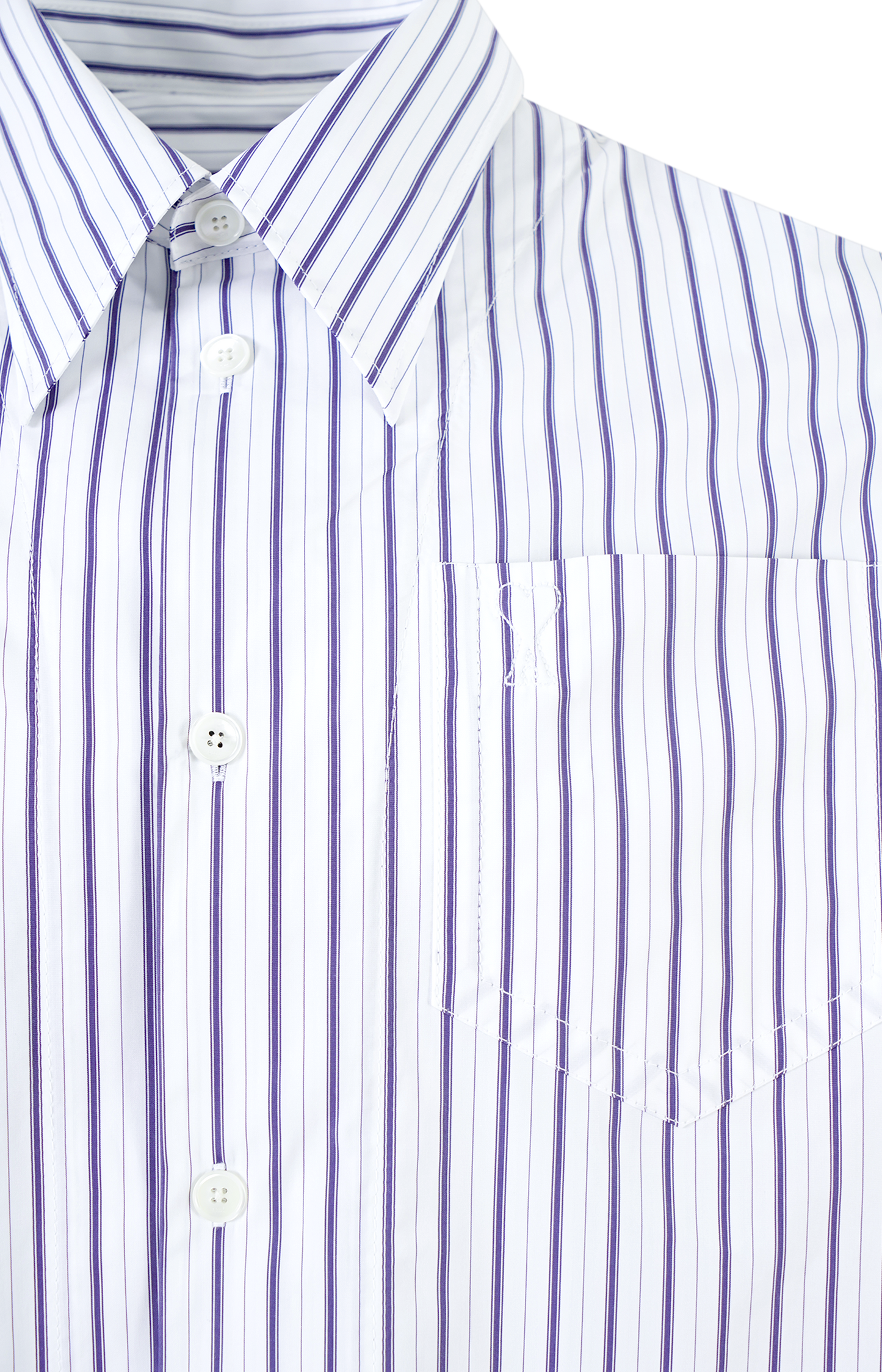 White Striped Cotton Ami De Coeur Wide Shirt
