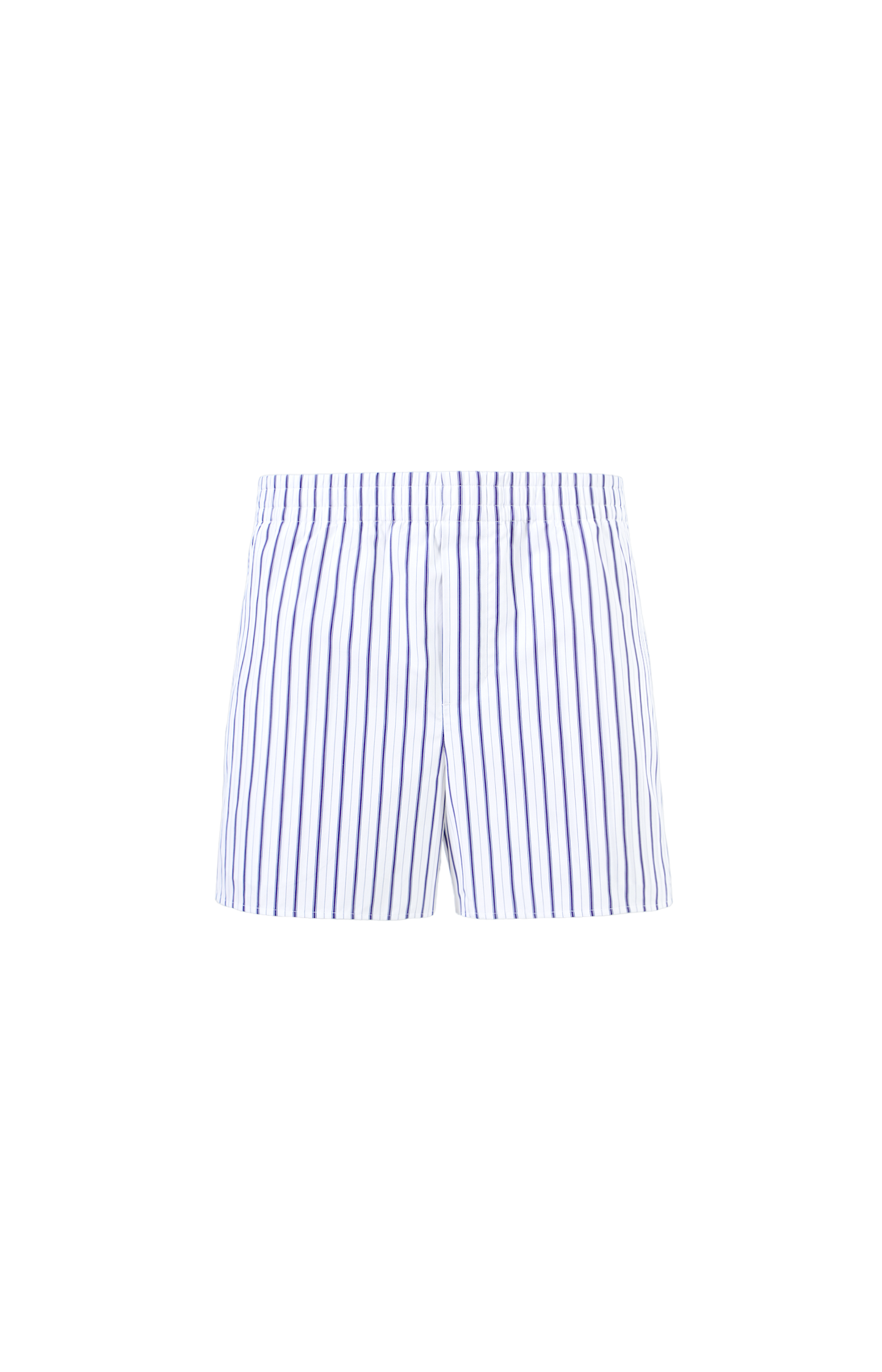 White & Blue Cotton Elasticated Shorts