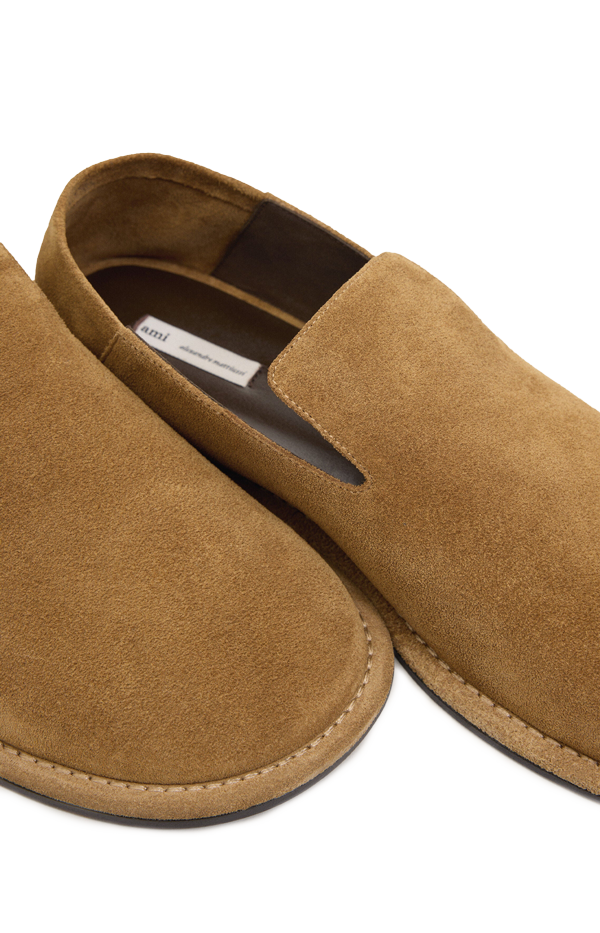 Brown Cow Leather Midi Slippers