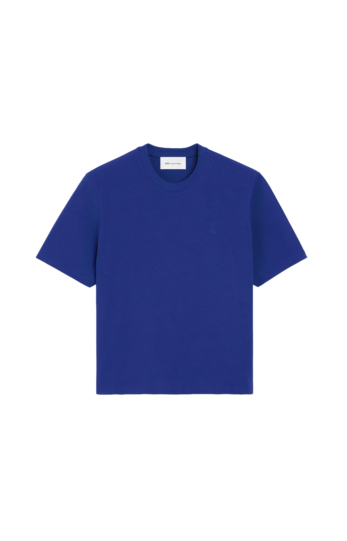 Blue Cotton T-Shirt with Embossed Ami de Coeur