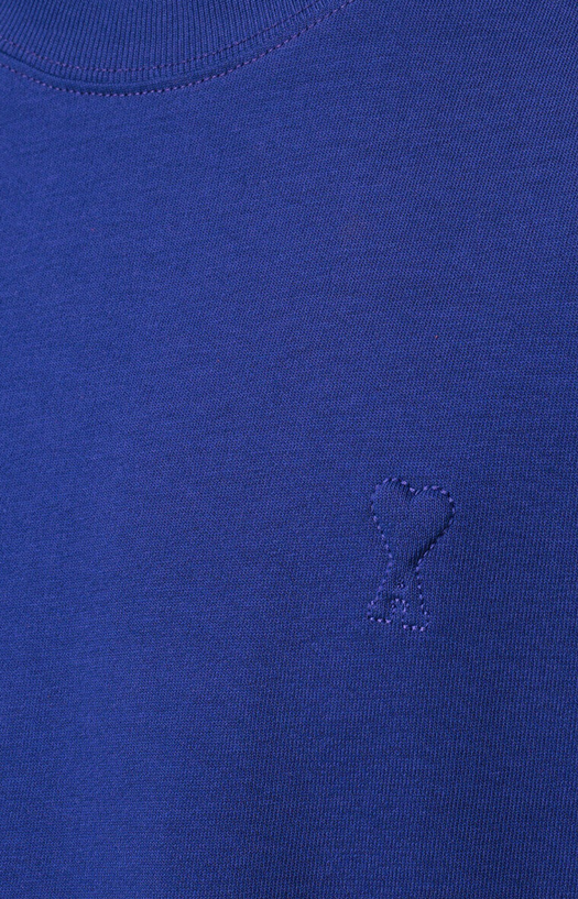 Blue Cotton T-Shirt with Embossed Ami de Coeur