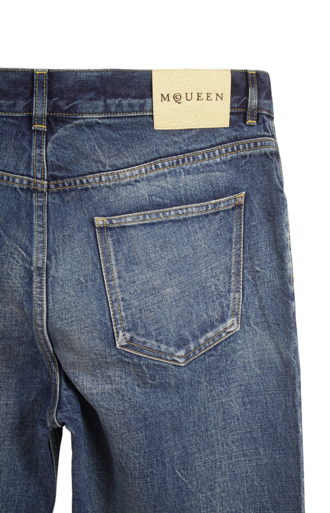 Straight Leg Jeans in Washed Blue