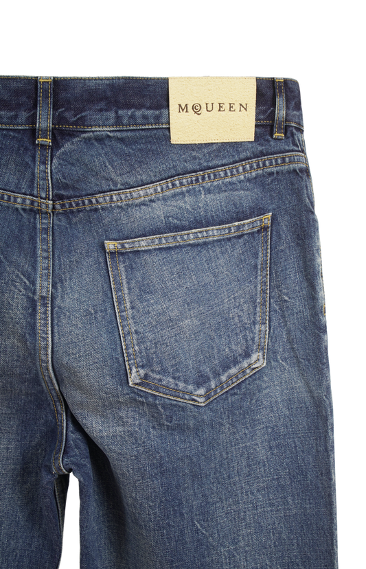 Straight Leg Jeans in Washed Blue