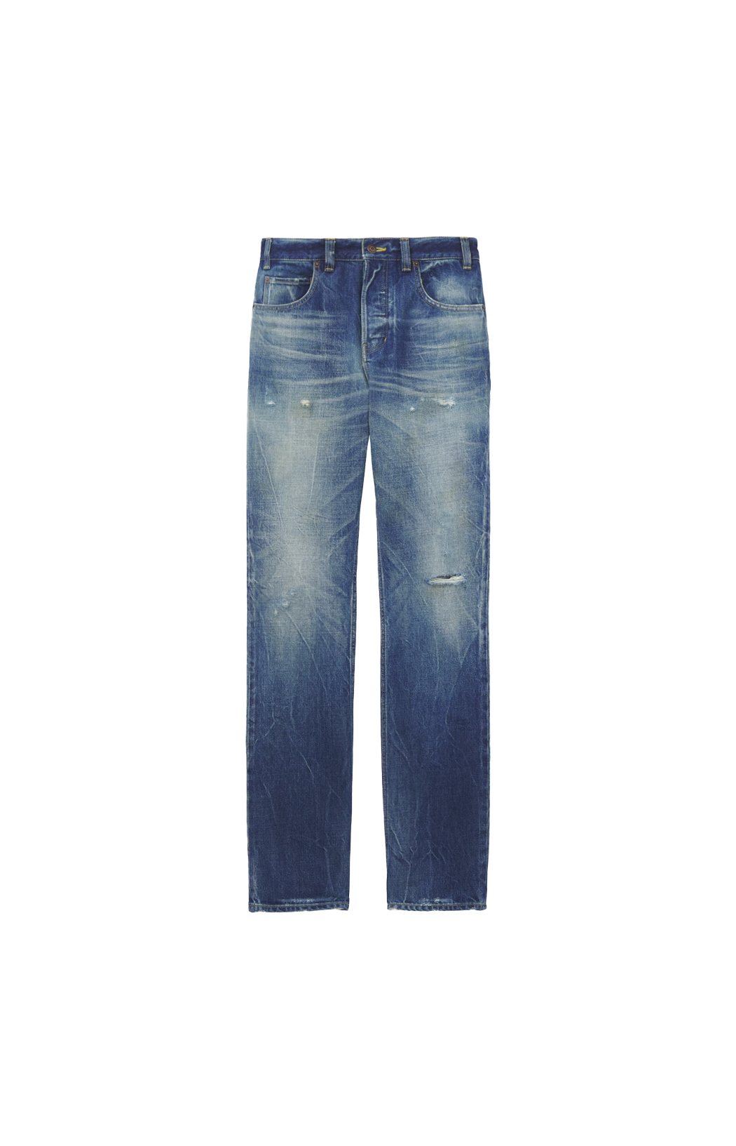Straight Leg Jeans in Washed Blue