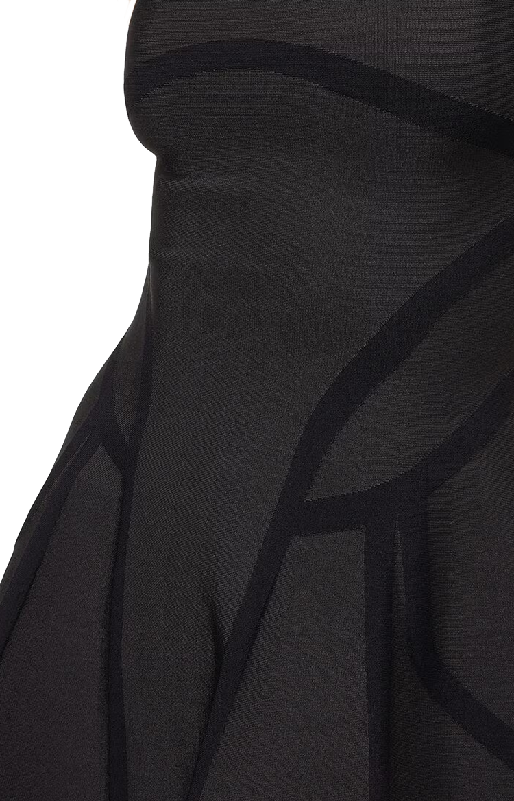 Alexander McQueen Anatomical Lines Knit Mini Dress in Black — product photo 2
