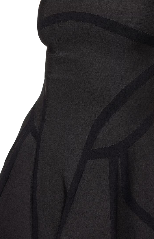 Alexander McQueen Anatomical Lines Knit Mini Dress in Black — product photo 2