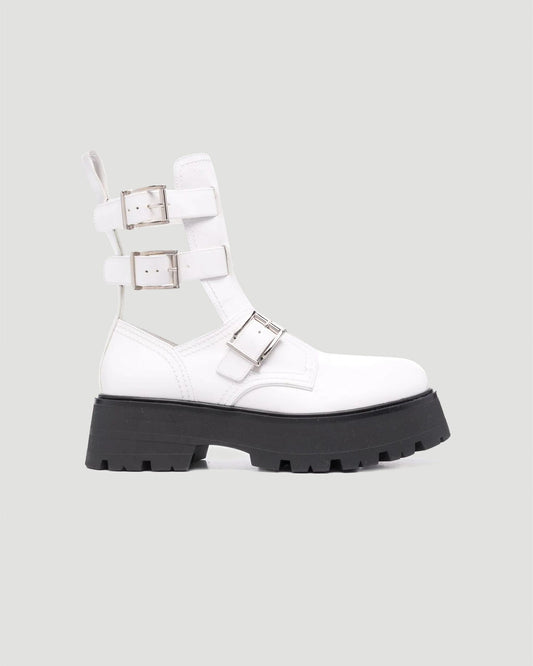 Rave Buckle Boot in White