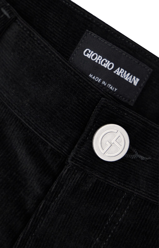 Giorgio Armani Five-Pocket Corduroy Trousers in a Cashmere Blend in Black — product photo 2