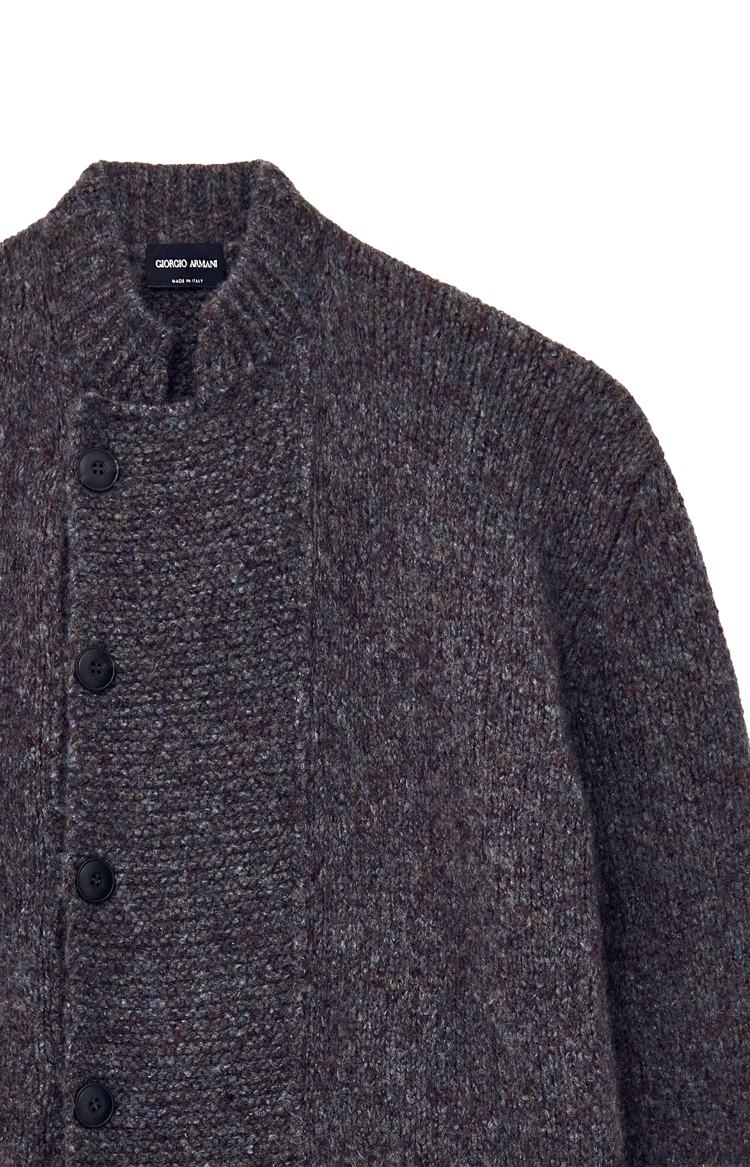 Blazer Oversized Plain Knit in Cashmere and Silk