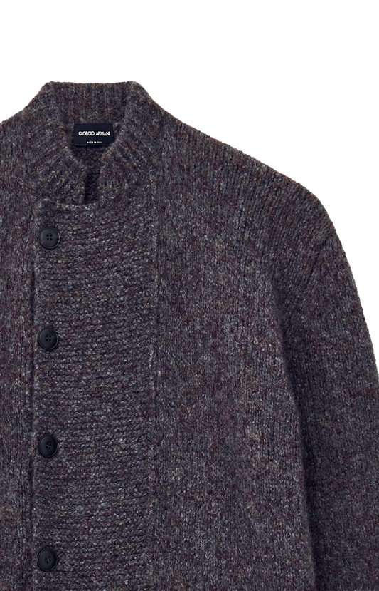 Blazer Oversized Plain Knit in Cashmere and Silk