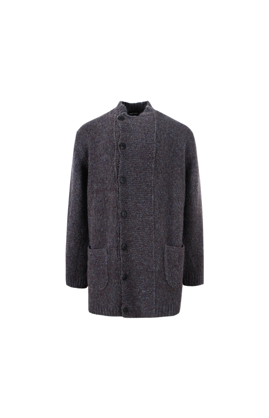 Blazer Oversized Plain Knit in Cashmere and Silk