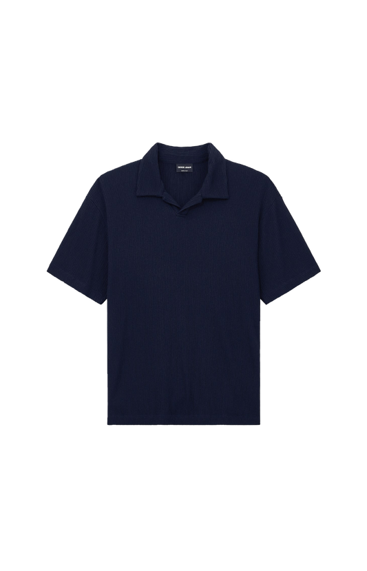 Polo Shirt Regular Fit Viscose Seersucker Jersey