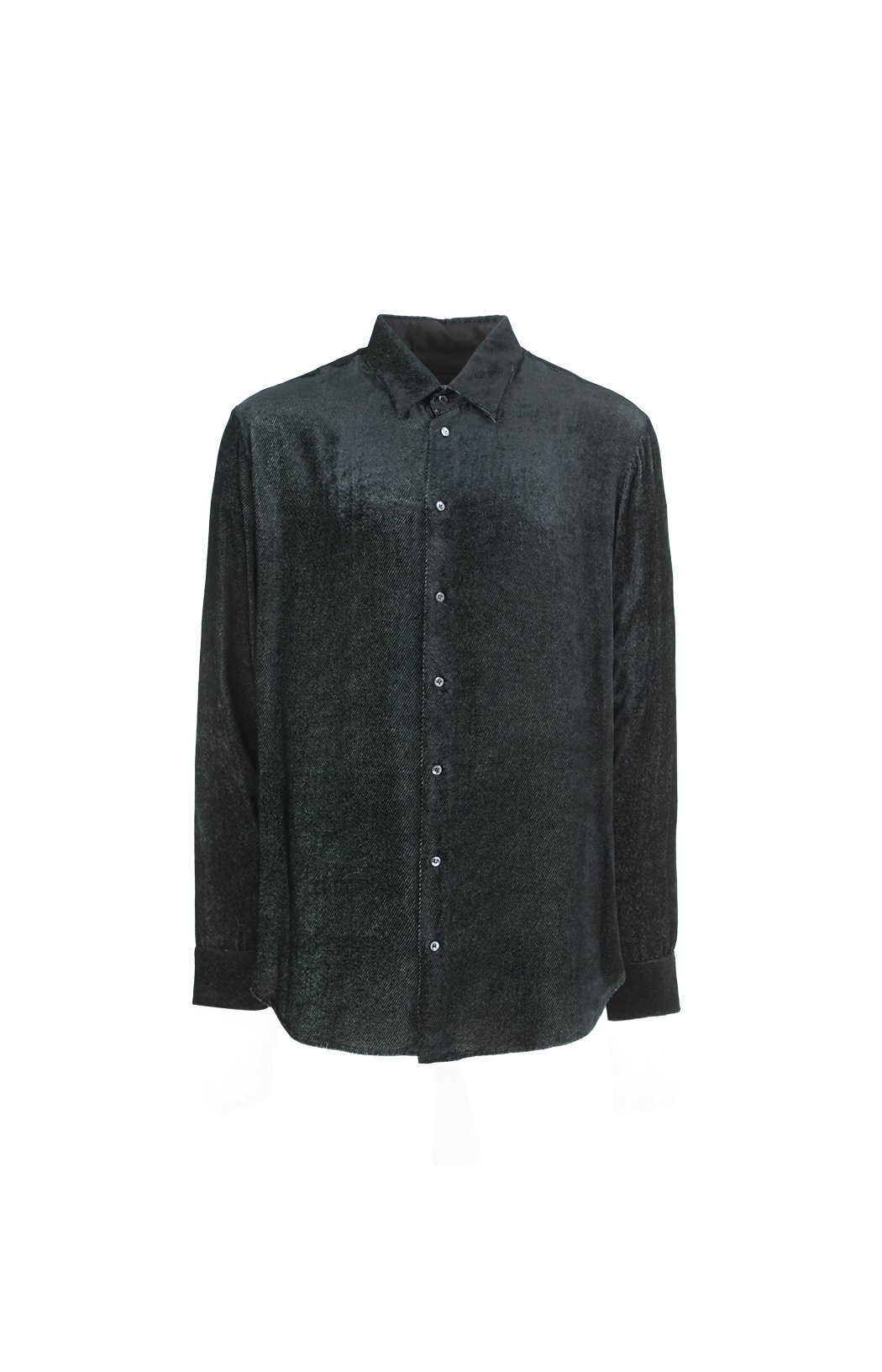 Silk-Blend Shirt in Devoré Velvet Twill Design