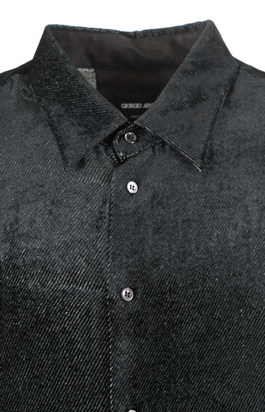Silk-Blend Shirt in Devoré Velvet Twill Design