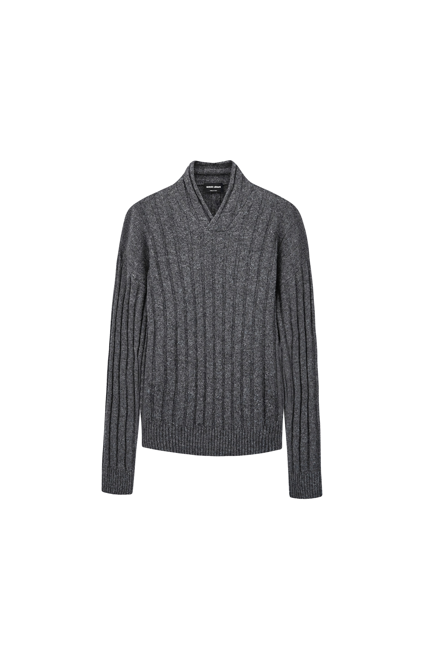 Regular Fit Sweater with Large Rib Stitch in Grey