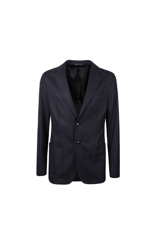 Unlined Single-Breasted Stretch Cashmere Jacket