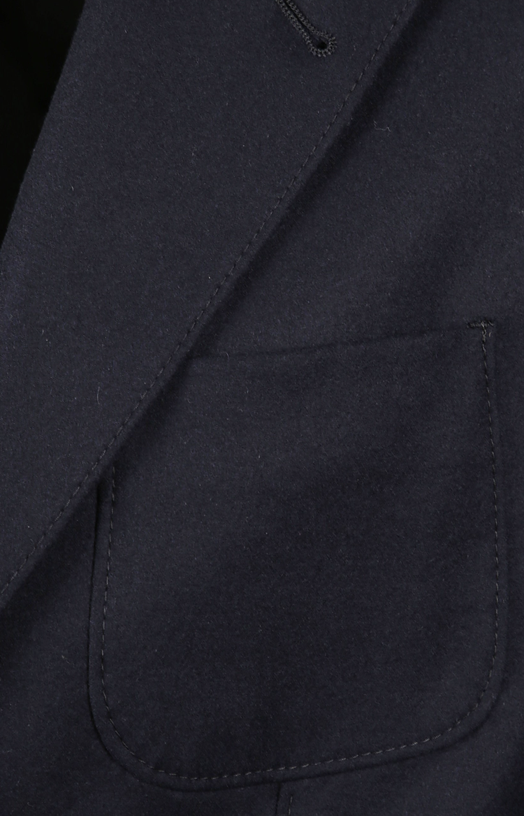 Unlined Single-Breasted Stretch Cashmere Jacket