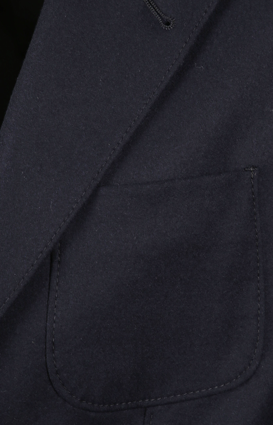 Unlined Single-Breasted Stretch Cashmere Jacket