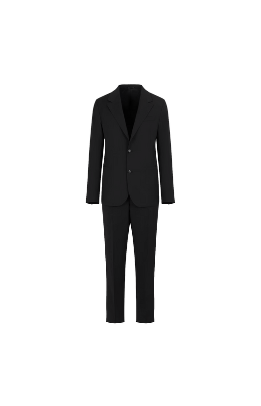 Giorgio Armani Single-Breasted Suit in Black — front view