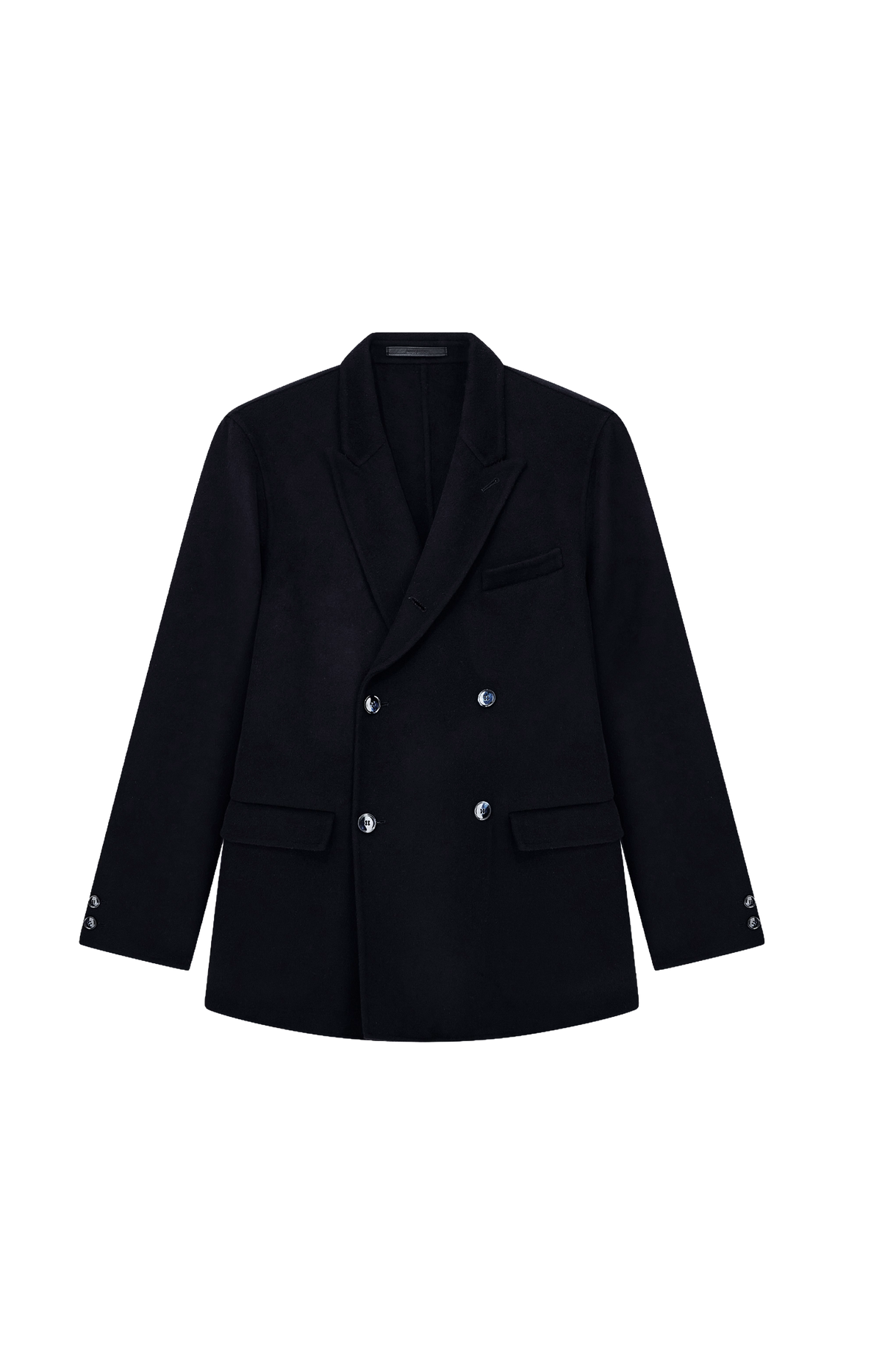 Giorgio Armani Double Cashmere Regular Fit Blazer in Dark Navy — front view
