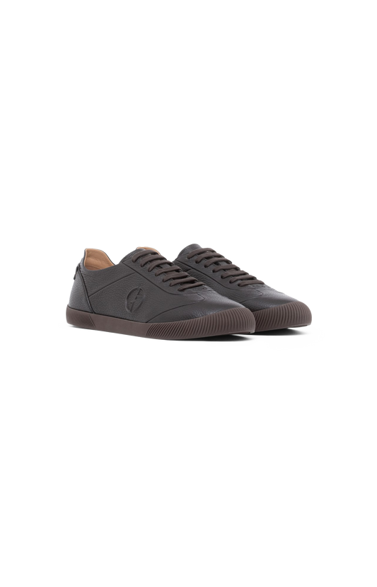 Sneakers in Leather with a Rubber Sole