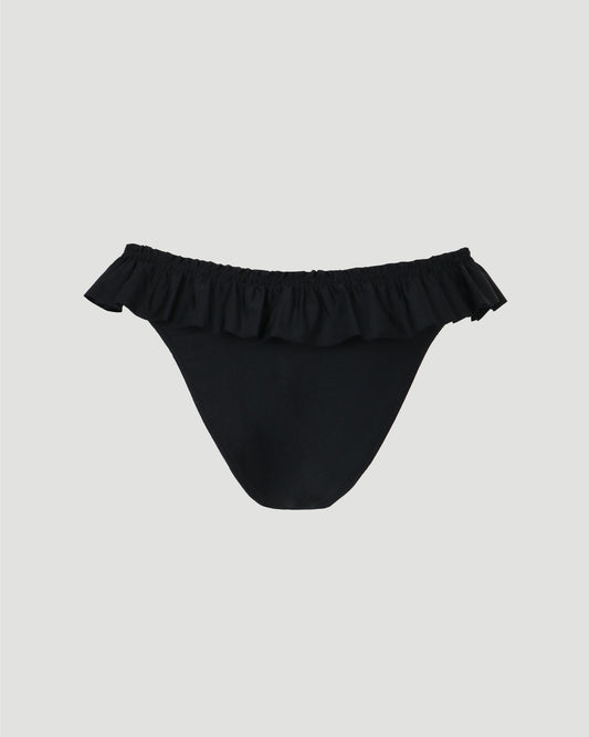 Ruffle bikini bottom in smocked jersey