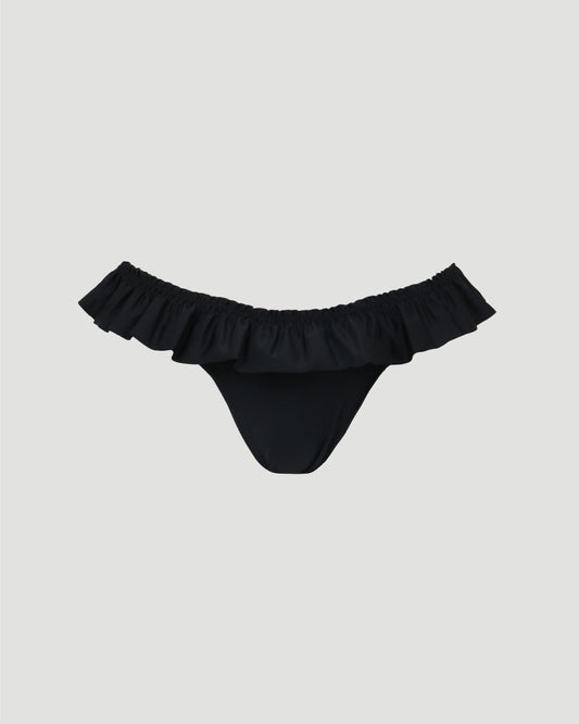 Ruffle bikini bottom in smocked jersey