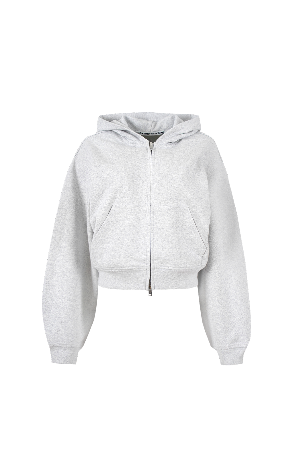 Crystal-Embellished Cropped Zip-Up Hoodie
