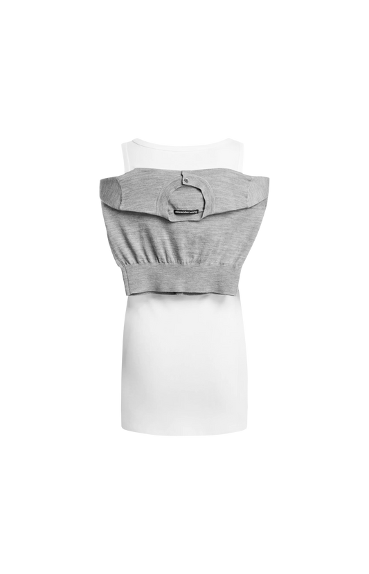 Pre-Styled Mini Tank Dress in Grey