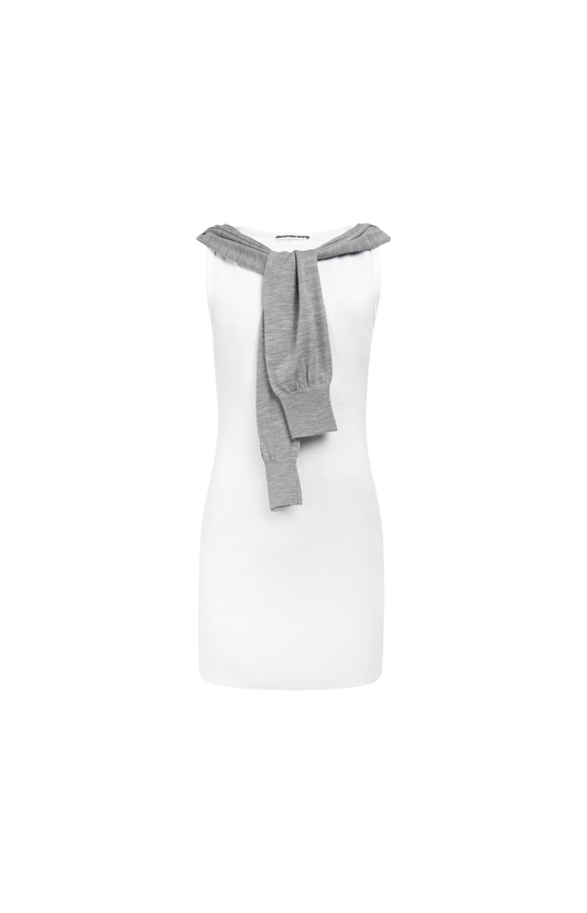 Pre-Styled Mini Tank Dress in Grey