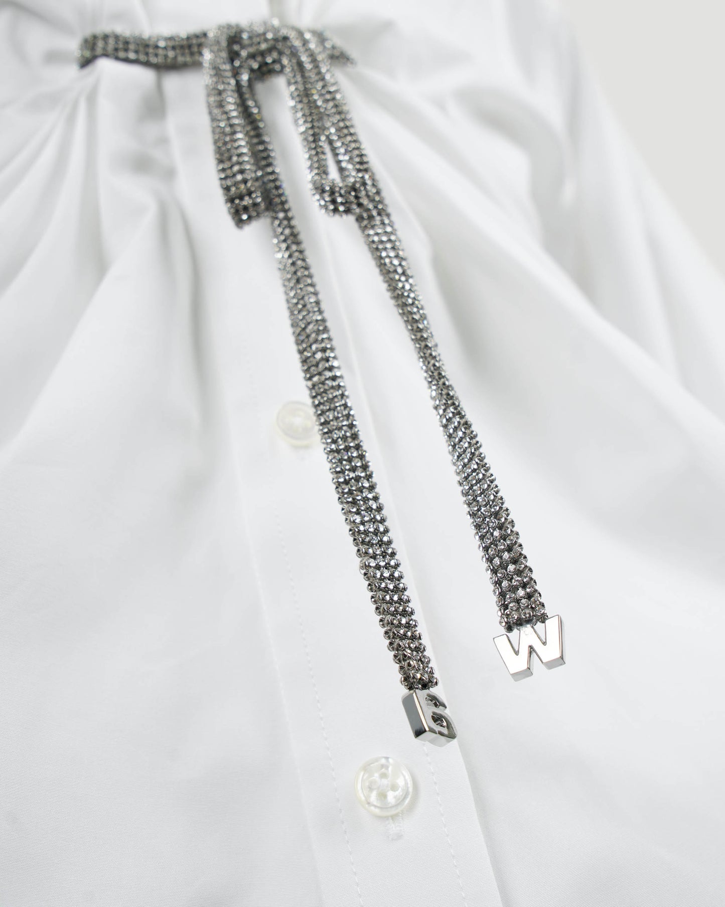 Crystal tie twist dress in cotton poplin