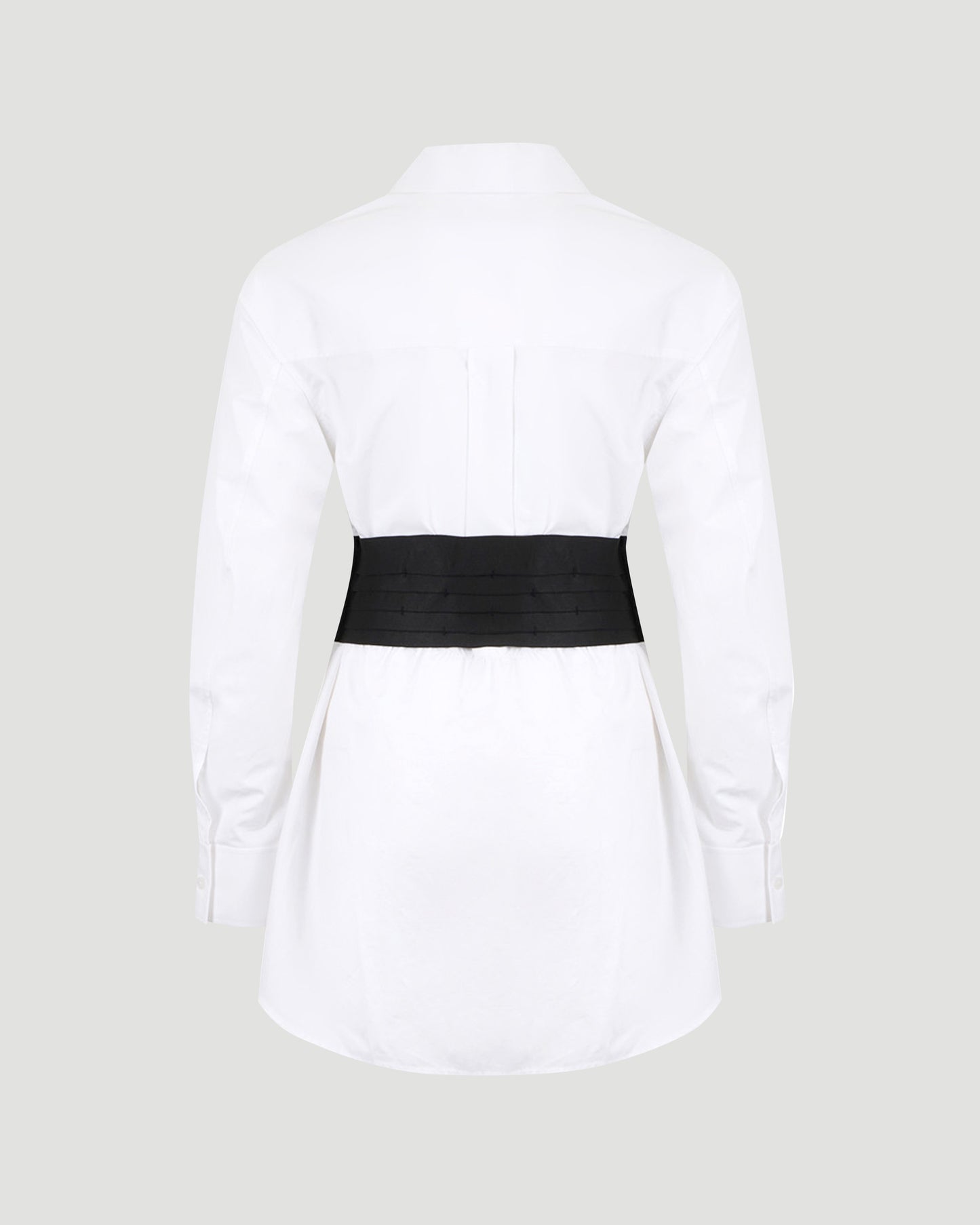 Belted Long-Sleeve Shirt Dress
