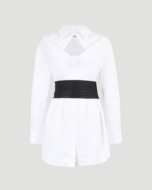 Belted Long-Sleeve Shirt Dress