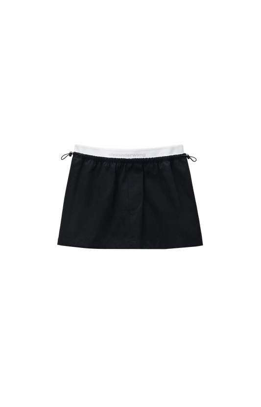 Mid Rise Mini Logo Elastic Skirt